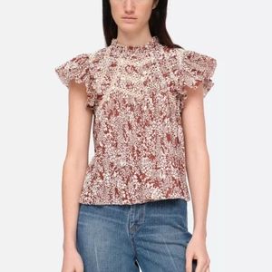 Sea New York Priya Flutter Top Merlot S